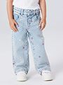 Name It Rose Wide Emb Jeans Light Blue Bleached Denim