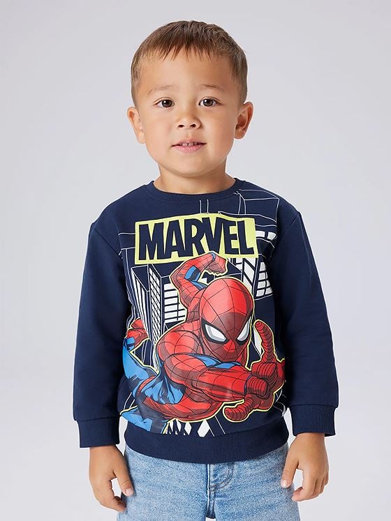 Name It Dion Spider Nreg Sweat Unbrushed Marvel Navy Blazer