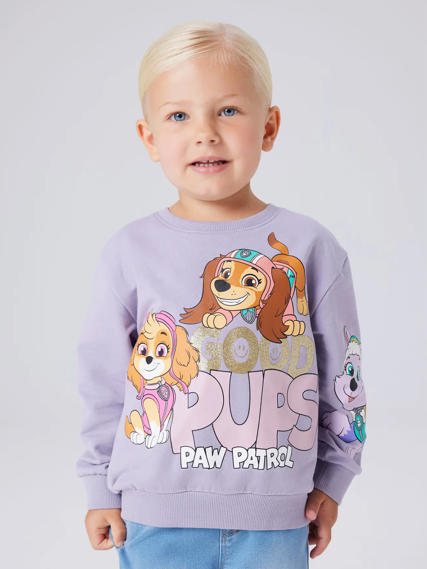 Name It Jara Paw Sweat Brushed Lavender Gray