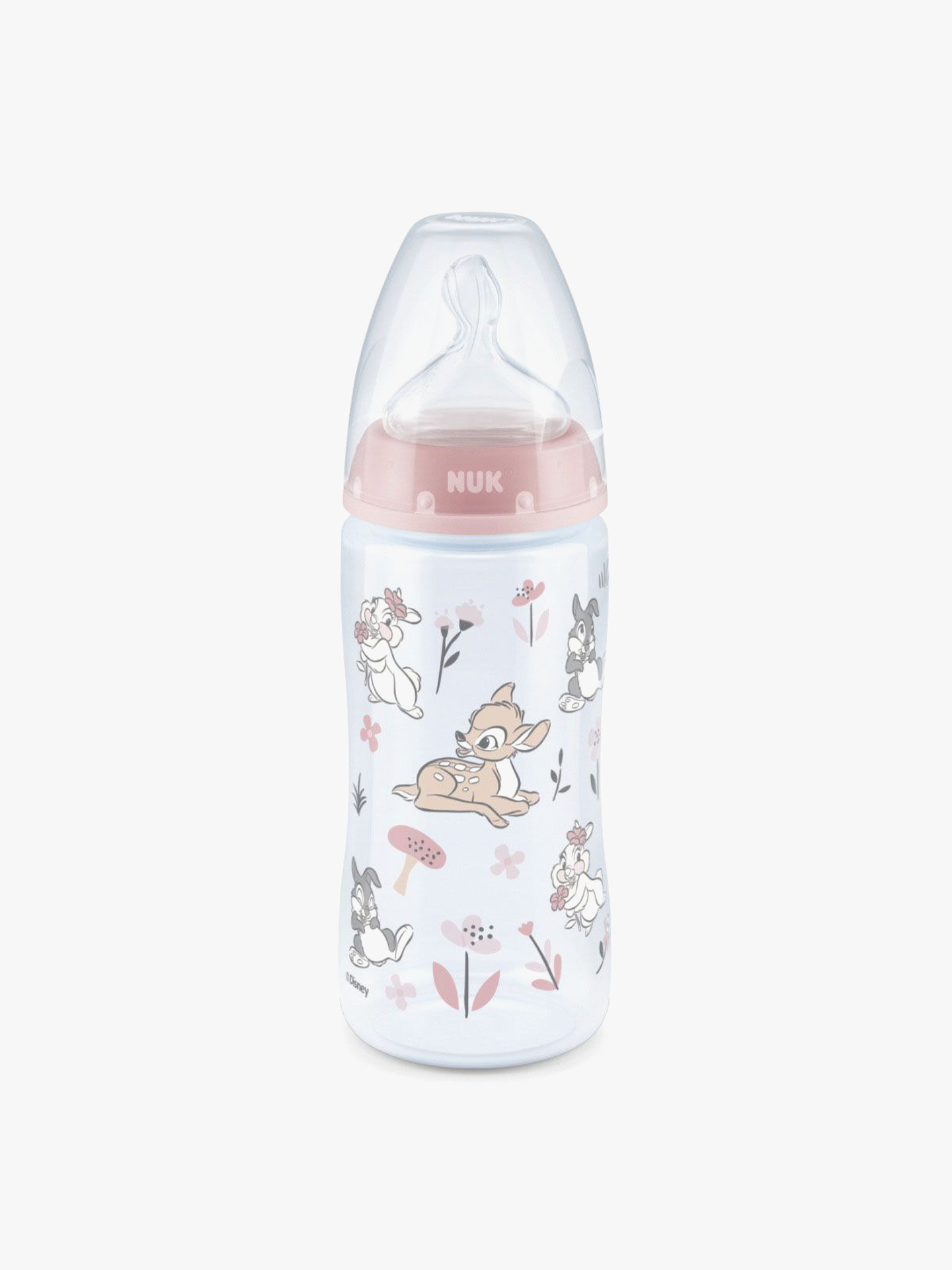 NUK Temperature Controll tåteflaske Bambi 300ml Flerfarget