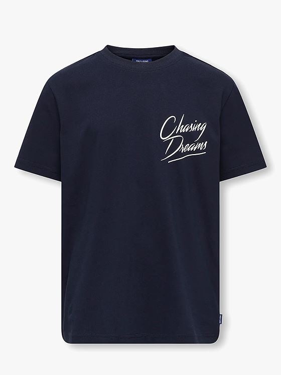 Only & Sons Jr Sanuel Life Reg Short Sleeve O-Neck Junior Night Sky Chasing Dreams