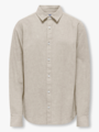 Only & Sons Jr Caiden Life Long Sleeve Solid Linen Shirt Chinchilla