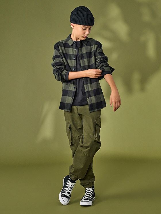 Only & Sons Jr Gudmund Long Sleeve Checked Shirt Forest Night