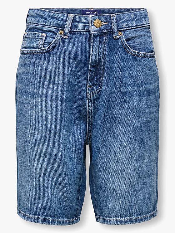 Only & Sons Jr Fade Mid Blue 6964 Tai Denim Shorts Medium Blue Denim