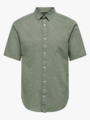 Only & Sons Caiden Short Sleeve Solid Linen Shirt Swamp