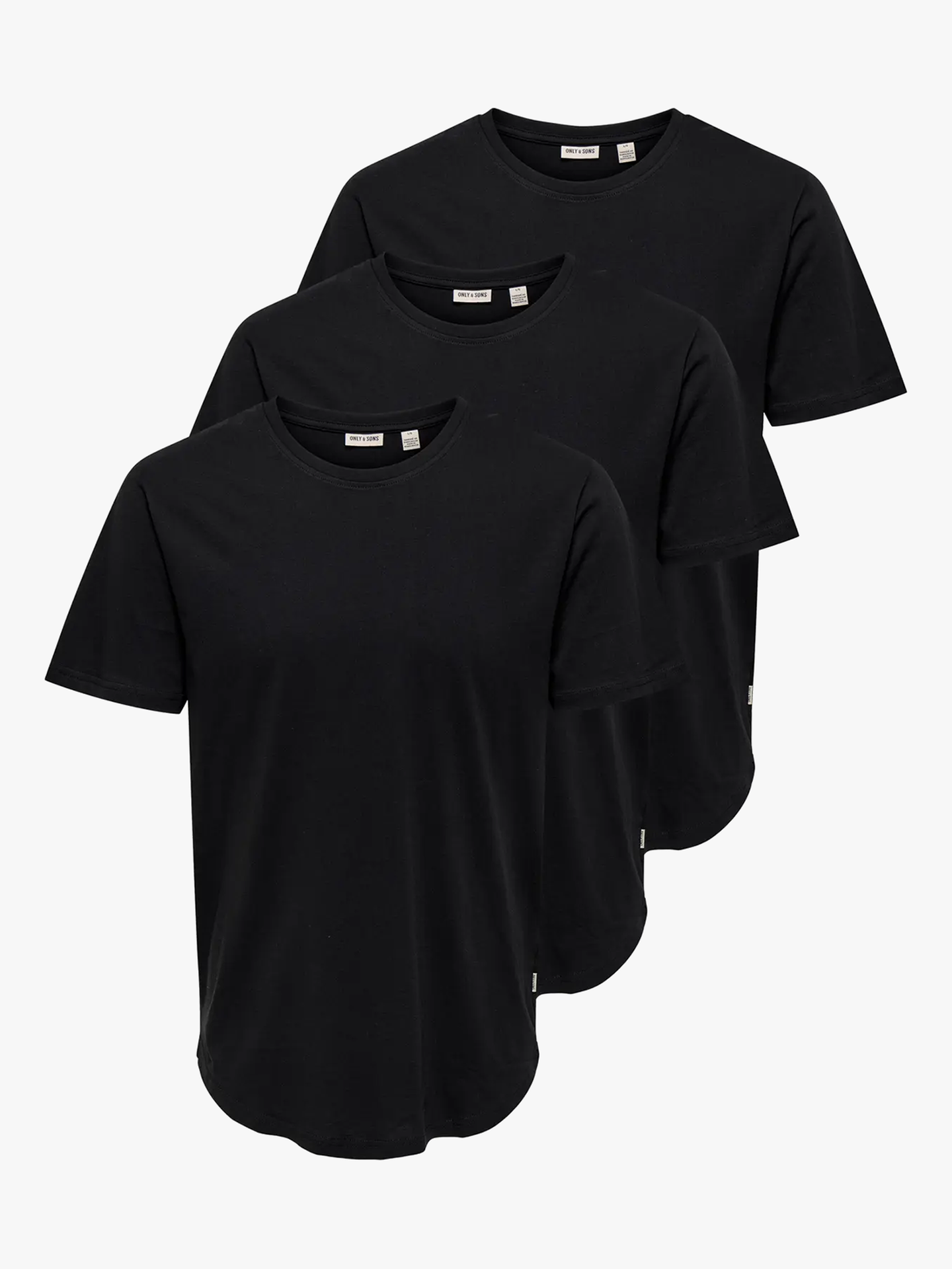 Only & Sons Matt Longy Short Sleeve Tee 3-Pack Black
