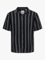 Only & Sons Trev Life Structure Stripe Short Sleeve Shirt Dark Navy