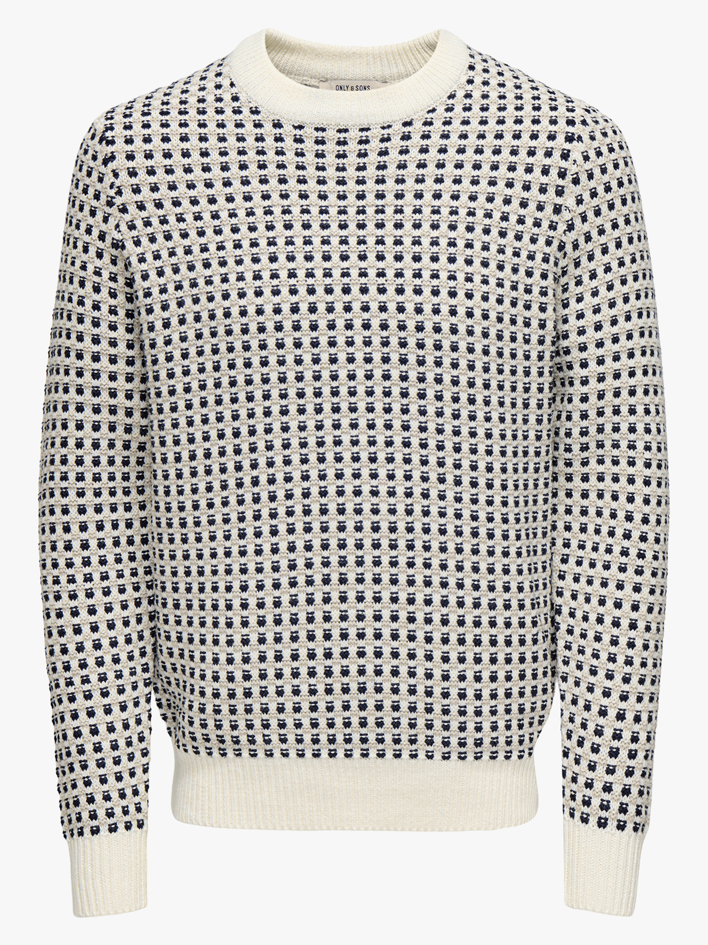 Only & Sons Musa Regular 3 Structured Crew Knit Egret