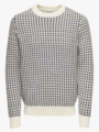 Only & Sons Musa Regular 3 Structured Crew Knit Egret