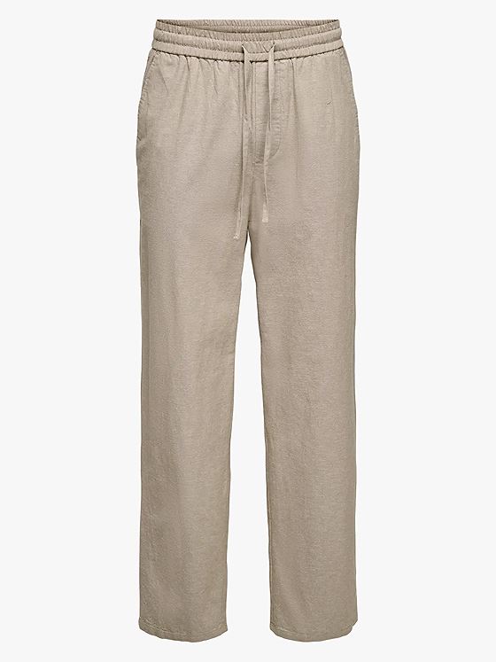 Only & Sons Sinus Loose Cotton Linen Pant Coriander Two Tone White