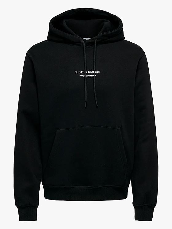 Only & Sons Curated Reg Hoodie Sweat Black