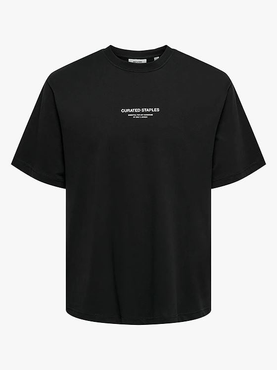Only & Sons Curated Relaxed Print Short Sleeve Tee Black