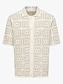 Only & Sons Bart Relax Short Sleeve Shirt Knit Silver Lining / Egret