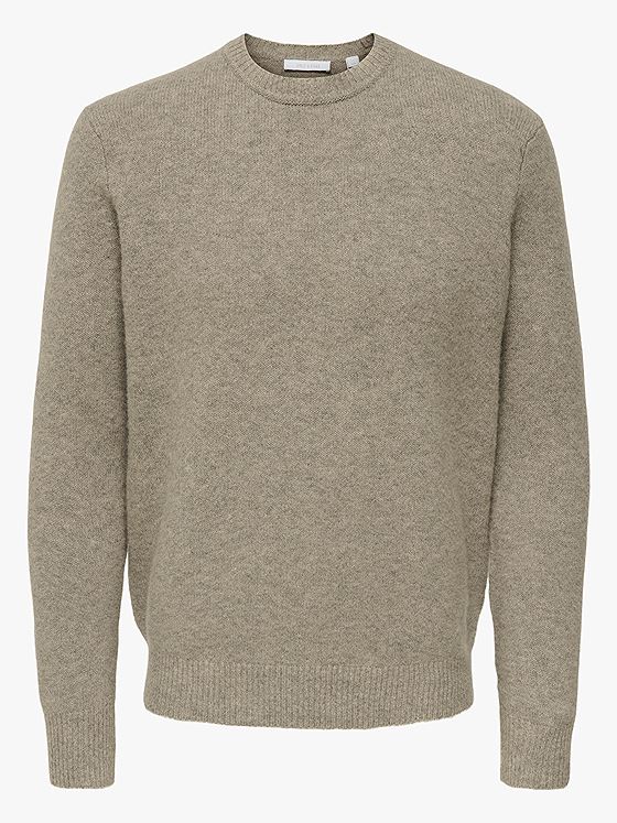 Only & Sons Ray Regular Long Sleeve Crew Knit Walnut