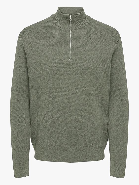 Only & Sons Ting Life Regular Half Zip Knit Castor Gray