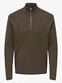 Only & Sons Ting Life Regular Half Zip Knit Coffee Bean