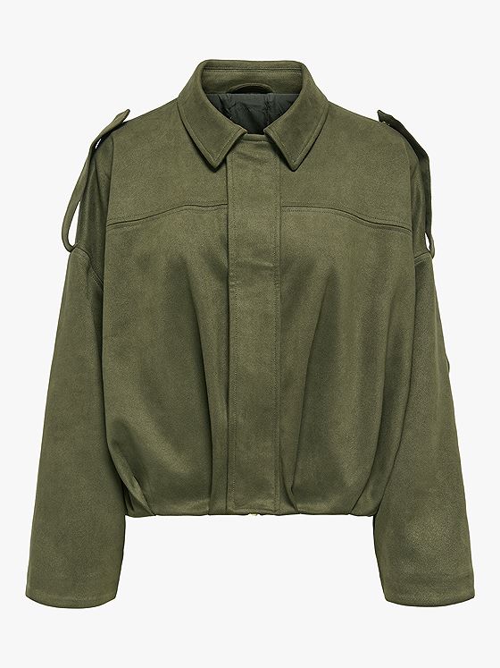 Only Moon-Stina Faux Suede Bomber Grape Leaf