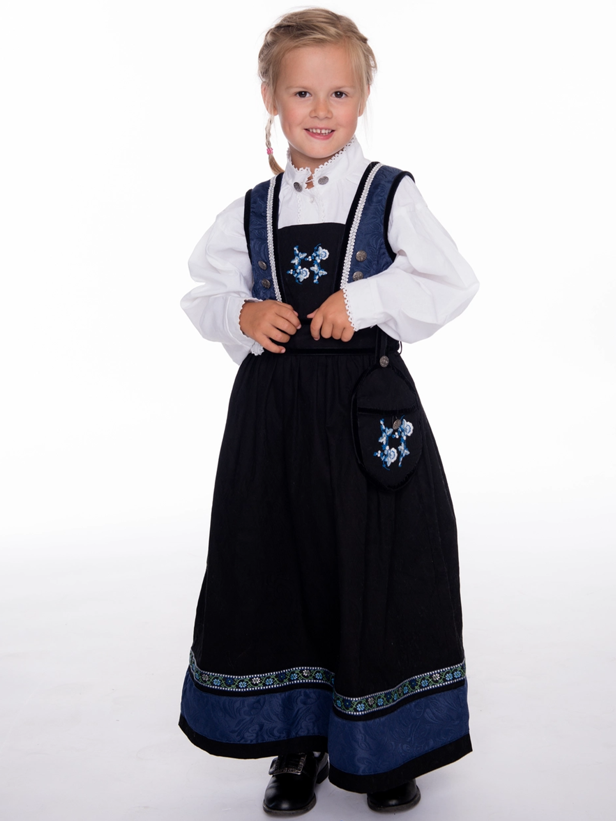 Kristin Festdrakt/bunad jente - blå