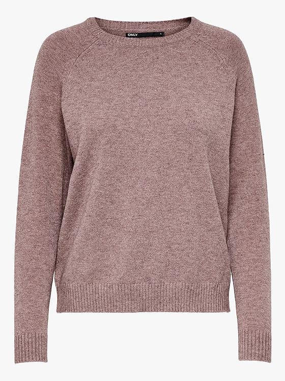 Only Lesly Kings Long Sleeve Pullover Knit Rose Brown W. Melange