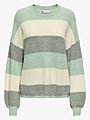 Only Atia Long Sleeve Stripe Pullover Knit Silt Green