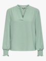 Only Mette V-Neck Long Sleeve Smock Top Jadeite