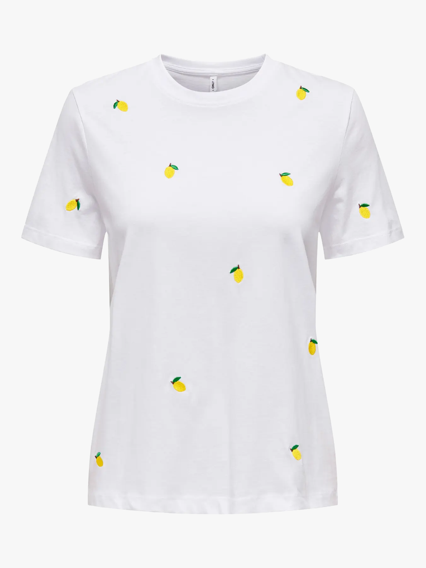 Only Ketty Life Short Sleeve O-Neck Top Bright White / Lemons