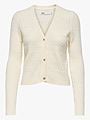 Only Katia Long Sleeve Cable V-Neck Cardigan Whitecap Grey