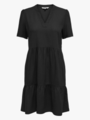 Only Tiri-Caro Short Sleeve V-Neck Lin Dress Black