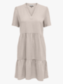 Only Tiri-Caro Short Sleeve V-Neck Lin Dress Pumice Stone