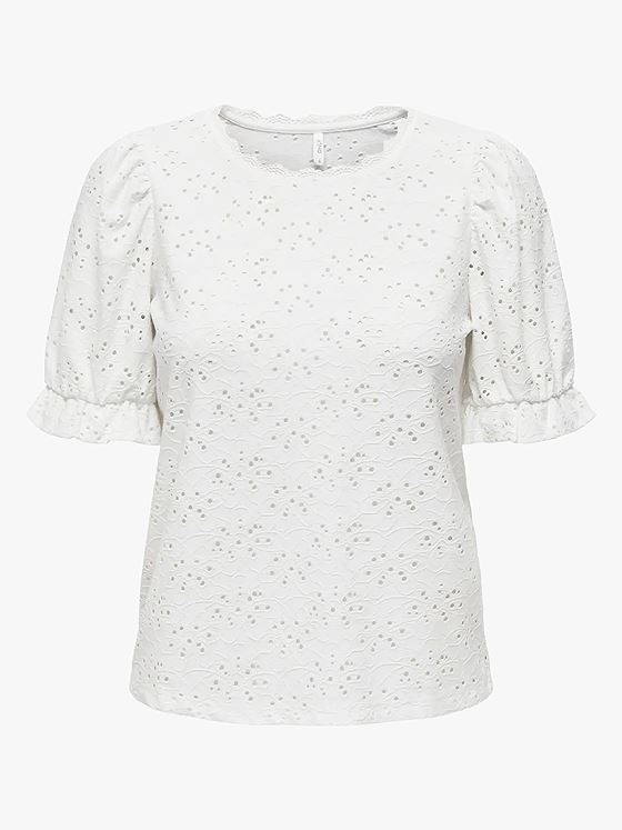 Only New Smilla Life Short Sleeve Puff Top Cloud Dancer