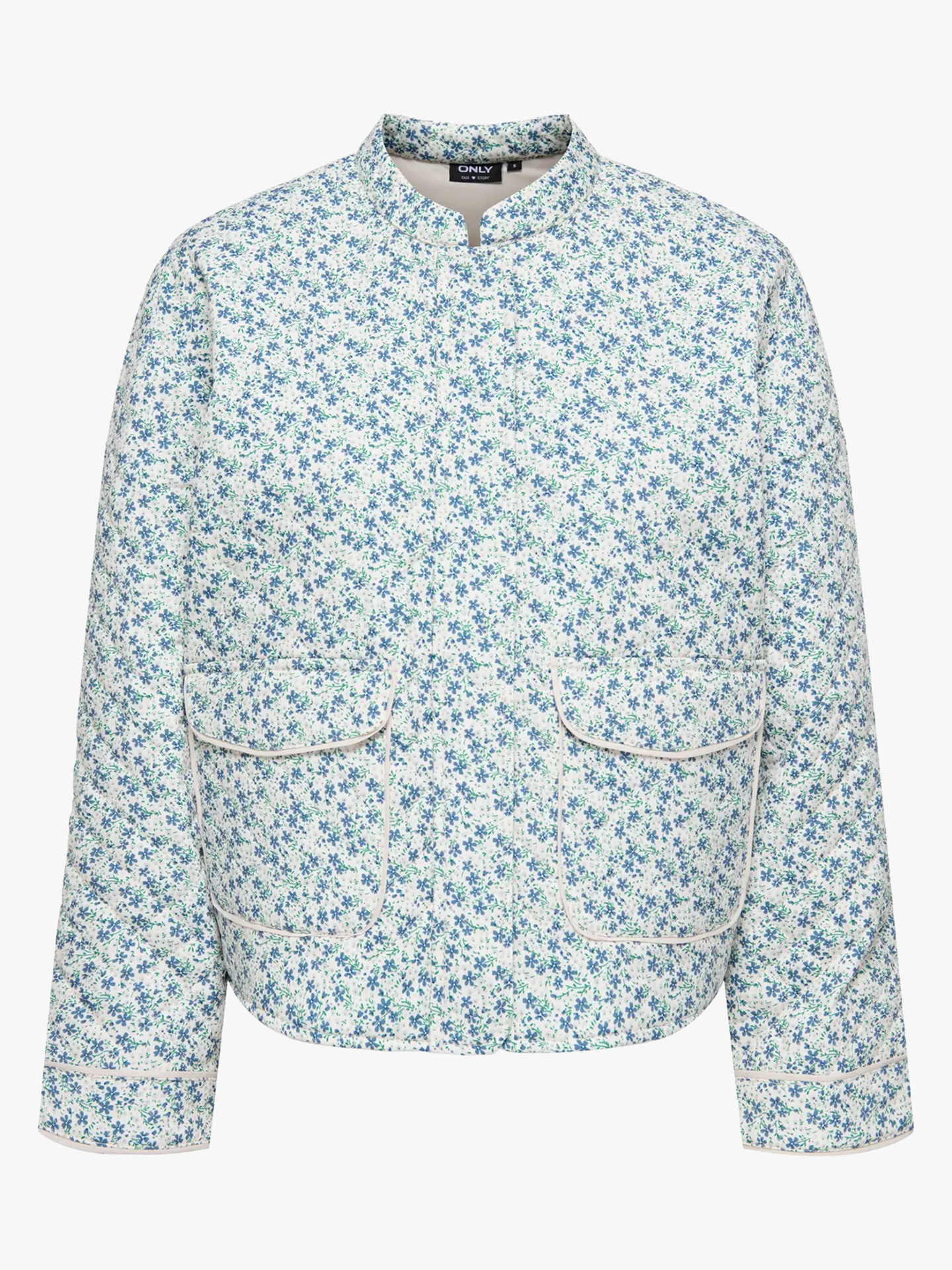 Only Hallie Quilted Jacket Cloud Dancer / Blue Ditsy