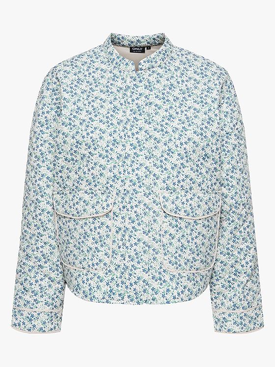 Only Hallie Quilted Jacket Cloud Dancer / Blue Ditsy