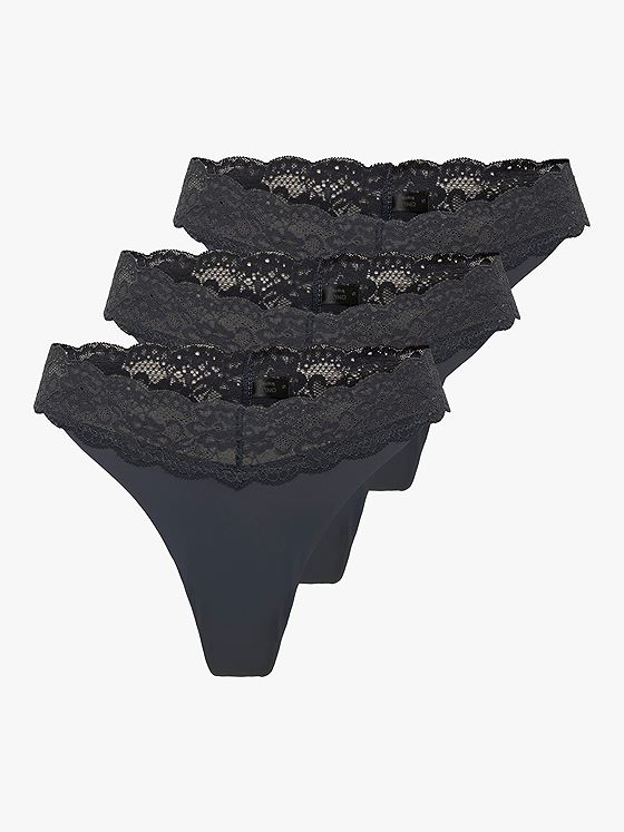 Only Chloe Lace S.S Thong 3-Pack Black