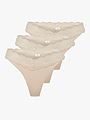 Only Chloe Lace S.S Thong 3-Pack Peach Taffy