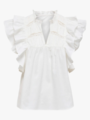 Only Sunny Capsl Frill Top Cloud Dancer