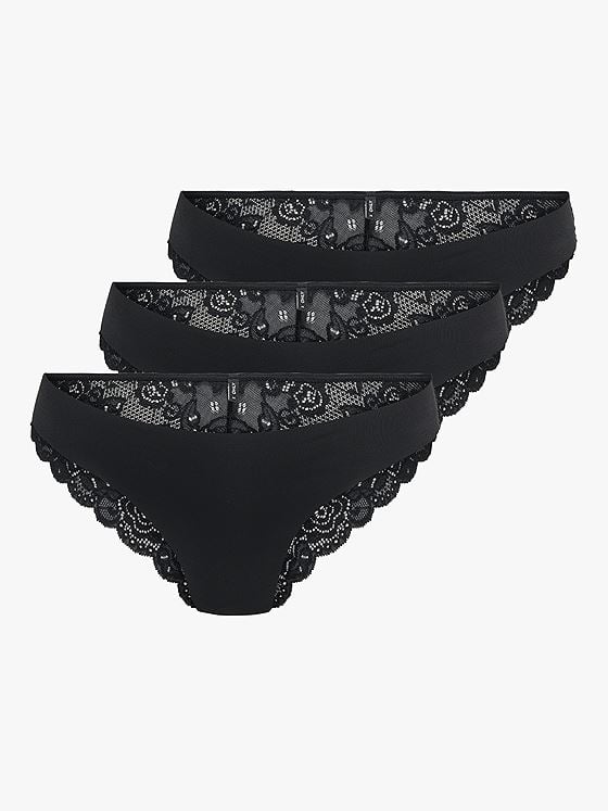 Only Chloe Lace Brazil 3-Pack Black