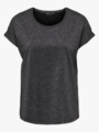Only Moster Glitter Short Sleeve Top Black Silver Lurex