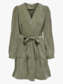 Only Marike Life Long Sleeve Cord Belt Dress Smokey Olive