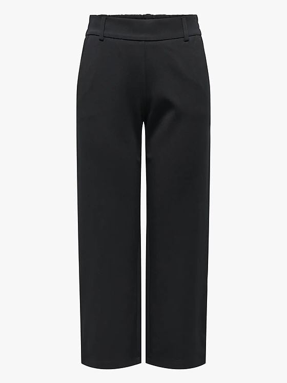 Only Poptrash Life Mid Waist Straight Culotte Pant Black
