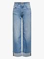 Only Mercer High Waist Fold Up Denim Light Blue Denim