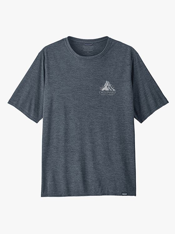 Patagonia Men’s Cap Cool Daily Graphic Shirt Lands Chouinard Crest: Smolder Blue X-Dye