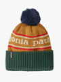 Patagonia Powder Town Beanie Park Stripe: Talon Gold