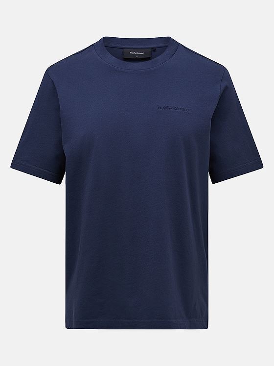 Peak Performance M Original Small Logo Tee BLUE SHADOW