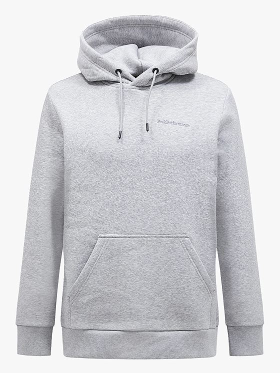 Peak Performance M Original Small Logo Hood MED GREY MELANGE