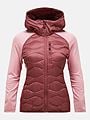 Peak Performance Helium Down Hybrid Hood Women Wild Rouge / Warm Blush