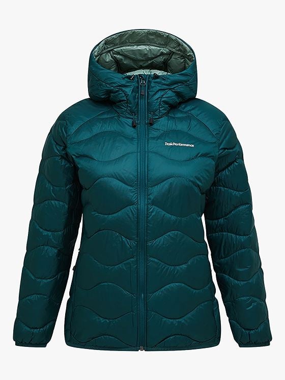 Peak Performance Helium Down Hood Jacket Women Ponderosa Pine / Green Valley