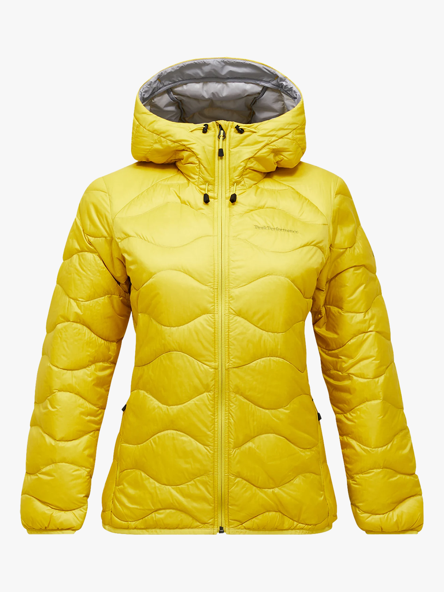Peak Performance Helium Down Hood Jacket Women Canary Lime / Summit Smoke