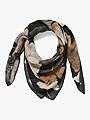 Part Two Felisia Scarf Black Leaf Print