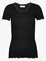 Rosemunde Beatha Short Sleeve Regular O-Neck Lace T-Shirt Black