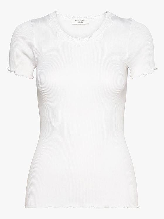 Rosemunde Beatha Short Sleeve Regular O-Neck Lace T-Shirt New White